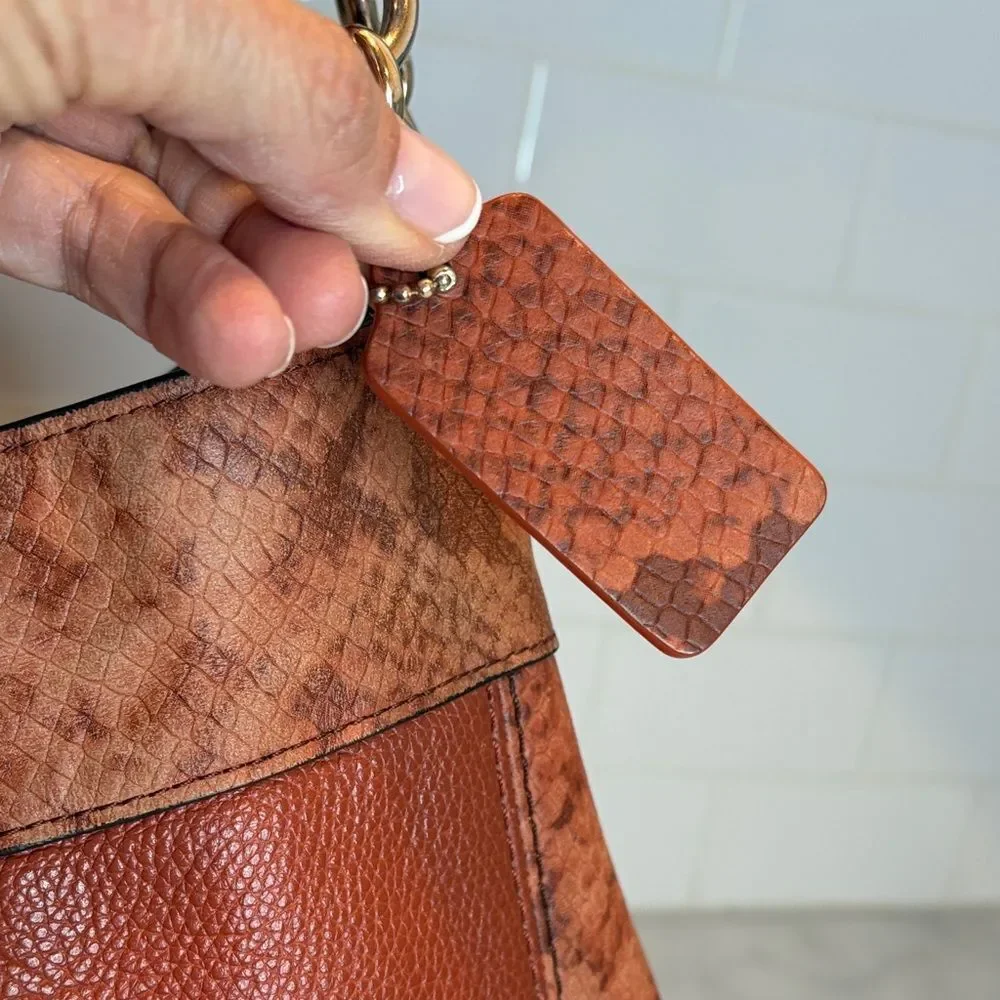 Coach Bag Purse Handbag Lexy Leather Snakeskin Pocketbook Shoulder Bag - HTF